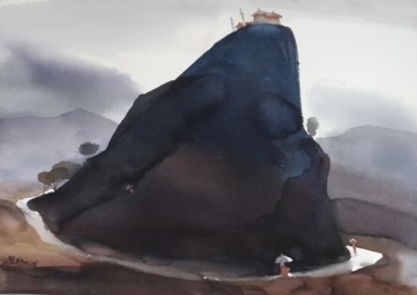Painting titled "Triangulation of in…" by Prashant Prabhu, Original Artwork, Watercolor