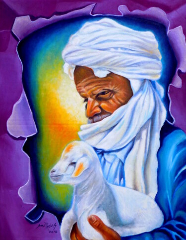 The Good Shepherd 绘画 标题为“The Good Shepherd” 由Olaoluwa Smith, 原创艺术品, 丙烯