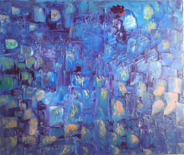 Peinture intitulée "Aqua City" par Marion Myriam, Œuvre d'art originale, Huile
