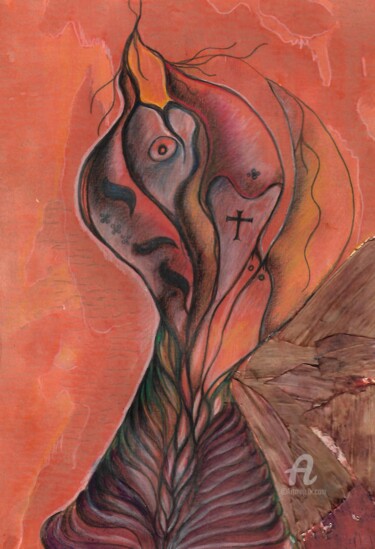 Drawing titled "fruit de la vocation" by Steeve Tabar, Original Artwork, Pencil