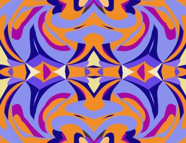 Digital Arts titled "Orange tapestry" by Peter Jalesh, Original Artwork, Digital Painting