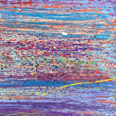 Peinture Acrylique COMETE Schilderij getiteld "Peinture Acrylique…" door Norbert Engel, Origineel Kunstwerk, Acryl Gemonteerd op Frame voor houten bra…