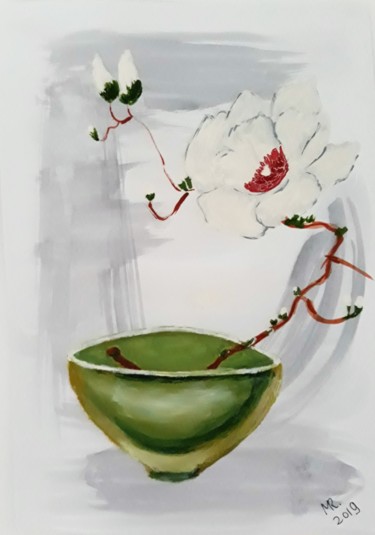 绘画 标题为“Magnolia branch.” 由Marie Ruda, 原创艺术品, 水彩