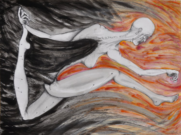 Dessin intitulée "Liberation" par Eva Mifsud, Œuvre d'art originale, Encre