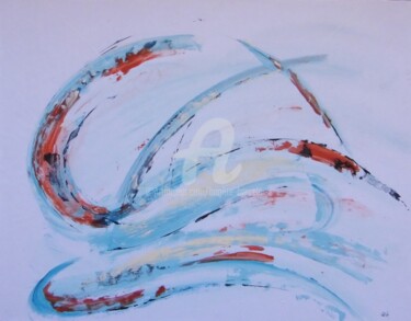 Peinture intitulée "Abstrait 8" par Brigitte Barcelo, Œuvre d'art originale, Gouache Monté sur Panneau de bois