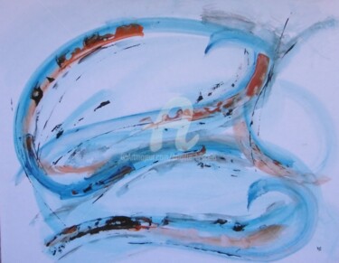Peinture intitulée "Abstrait 7" par Brigitte Barcelo, Œuvre d'art originale, Gouache Monté sur Panneau de bois
