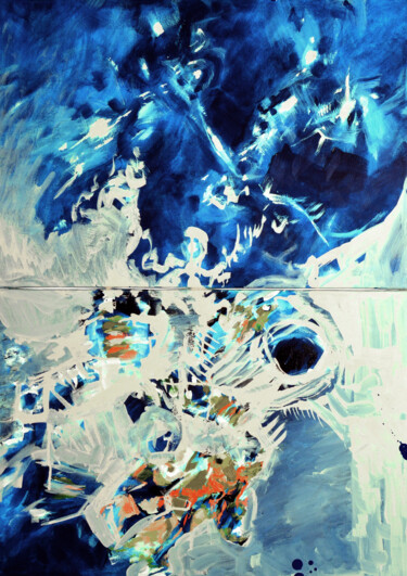Painting titled "Abyss creatures" by Peppeluciani, Original Artwork, Oil