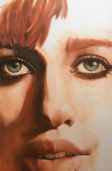 Schilderij getiteld "From another World" door Inge Coolen, Origineel Kunstwerk, Olie Gemonteerd op Andere stijve panelen