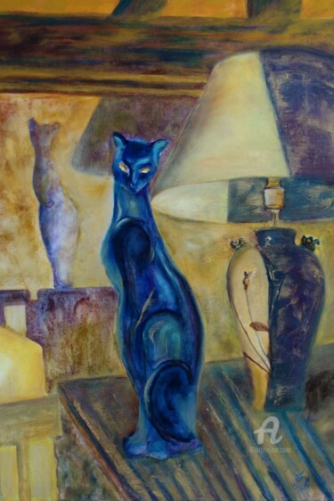 Peinture intitulée "Rêverie du soir" par Tatiana Le Metayer, Œuvre d'art originale, Huile Monté sur Châssis en bois