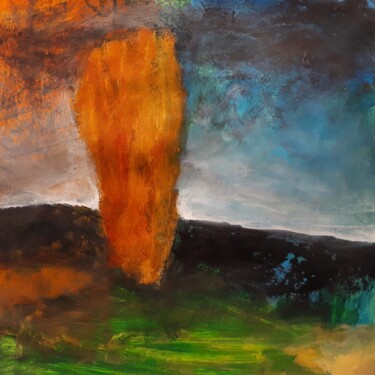 Peinture intitulée ""Comme une flamme"" par Alain Tardieu, Œuvre d'art originale, Acrylique Monté sur Châssis en bois
