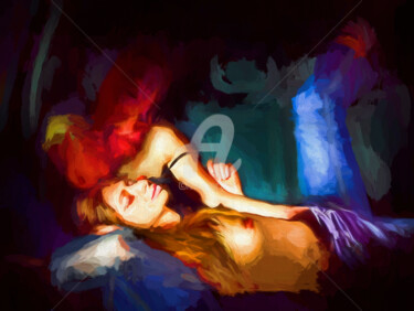 数字艺术 标题为“Love in the car” 由Tobias Ginski, 原创艺术品, 数字油画