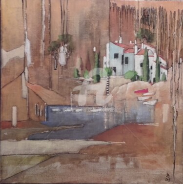 Peinture intitulée "Port LLigat 4" par James Burgevin, Œuvre d'art originale, Acrylique Monté sur Châssis en bois