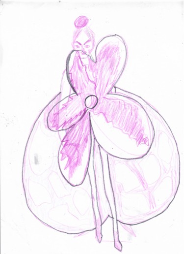 Dibujo titulada "ARTD108 LIBELY" por Ro Model, Obra de arte original, Lápiz