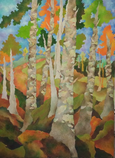 Peinture intitulée "The winding road" par Chaitali Chatterjee, Œuvre d'art originale, Huile