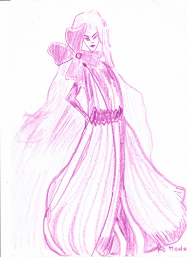 Dibujo titulada "ARTD30 MISSFLOWER" por Ro Model, Obra de arte original, Lápiz