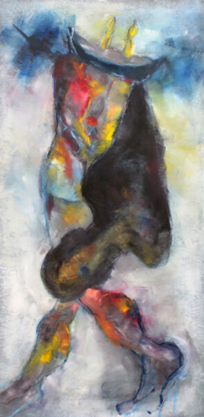 Peinture intitulée "2 BOUGIES POUR MON…" par Dov Melloul, Œuvre d'art originale, Huile