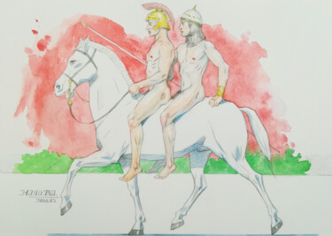 绘画 标题为“Watercolour-Warrior” 由Hongtao Huang, 原创艺术品, 水彩