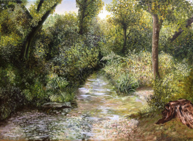 Peinture intitulée "Matin d'été au Sala…" par Brigitte Menon, Œuvre d'art originale, Huile
