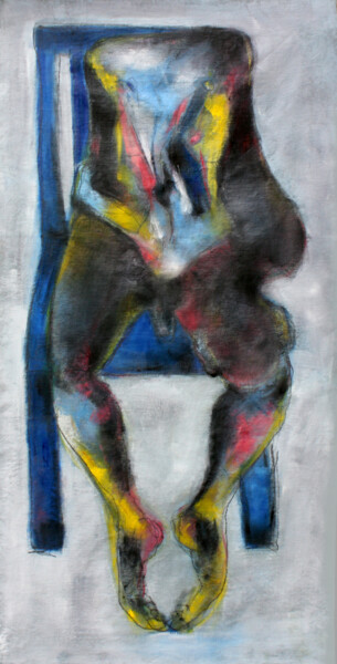Peinture intitulée "LA TÈTE SUR LES EPA…" par Dov Melloul, Œuvre d'art originale, Huile