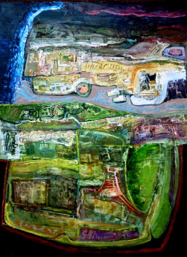 Ζωγραφική με τίτλο "Tidal river / riviè…" από Christopher Foster, Αυθεντικά έργα τέχνης, Λάδι