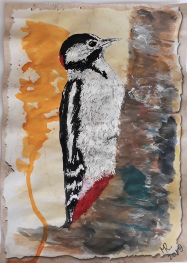 绘画 标题为“Red-bellied woodpec…” 由Marie Ruda, 原创艺术品, 水彩