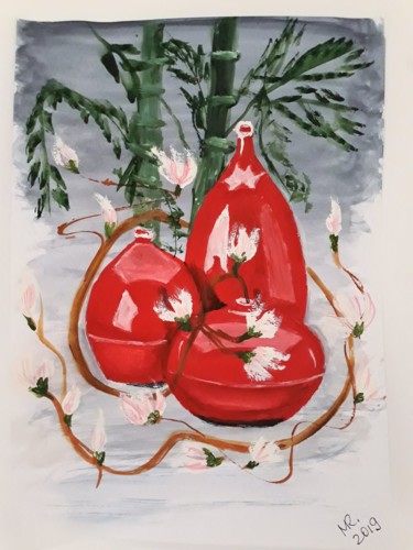 绘画 标题为“Asian still life.” 由Marie Ruda, 原创艺术品, 水彩