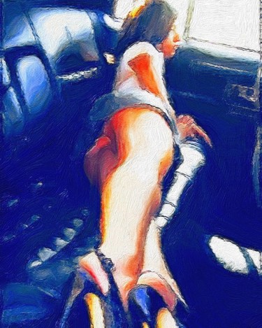 Painting titled "Rear view" by Tarray Jackson, Original Artwork, Pastel Mounted on Wood Stretcher frame