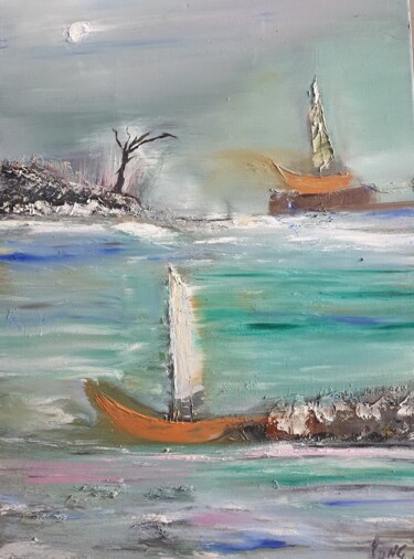 Peinture intitulée "On perdition" par Pascal Jung, Œuvre d'art originale, Huile