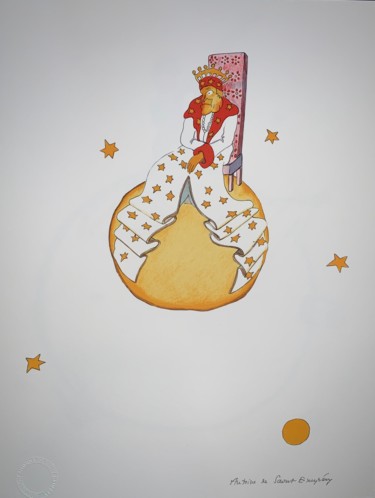 Printmaking titled "Le Vieux Roi" by Antoine De Saint-Exupéry, Original Artwork, Lithography