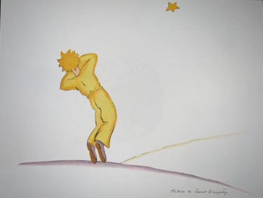 Printmaking titled "Le Petit Prince End…" by Antoine De Saint-Exupéry, Original Artwork, Lithography