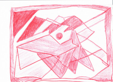 Dibujo titulada "ARTD48 ROSA DE FUEGO" por Ro Model, Obra de arte original, Lápiz