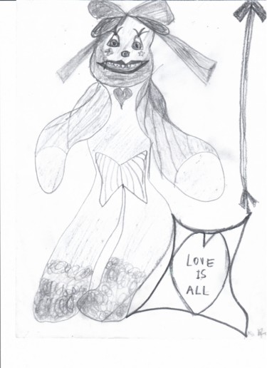 Dibujo titulada "ARTD 46 DOLLY" por Ro Model, Obra de arte original, Lápiz