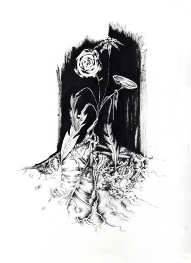 Dibujo titulada "Je t'aime ... par l…" por Benoît Gauthier, Obra de arte original, Tinta
