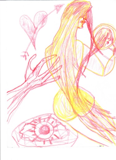 Dibujo titulada "ARTD50 ESPEJO DE MU…" por Ro Model, Obra de arte original, Lápiz