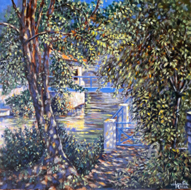 Petit paradis ombragé Peinture intitulée "Petit paradis ombra…" par Jean-Paul Ramon, Œuvre d'art originale, Huile Monté sur Châssis en bois