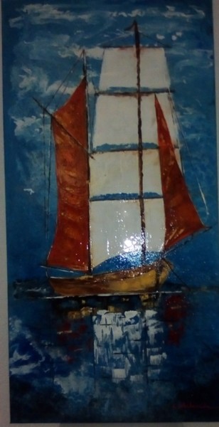 Peinture intitulée ""larguez les amarre…" par Claudie Thedevuide, Œuvre d'art originale, Acrylique