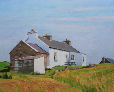 A House on Gola, Ireland Ζωγραφική με τίτλο "A House on Gola, Ir…" από Emma Cownie, Αυθεντικά έργα τέχνης, Λάδι Τοποθετήθηκε στο Ξύλινο φορείο σκελετό