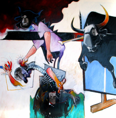 Peinture intitulée "TORO" par Patrick Santus, Œuvre d'art originale, Huile