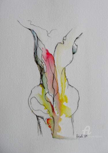 Malerei mit dem Titel "acacia, countess, G…" von Grazyna Hajewski, Original-Kunstwerk, Aquarell