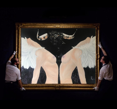 Peinture intitulée "Wonderland of Bulls" par Karol Bichel, Œuvre d'art originale, Huile