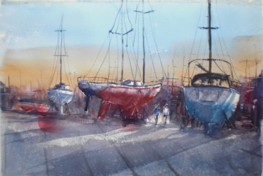 绘画 标题为“boats 19” 由Giorgio Gosti, 原创艺术品, 水彩
