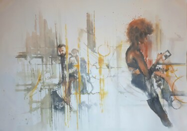 Pittura intitolato ""Studi Di Figure"" da Valerio Scarapazzi, Opera d'arte originale, Acquarello
