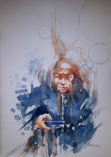 Pittura intitolato ""Studio Di Figura"" da Valerio Scarapazzi, Opera d'arte originale, Acquarello
