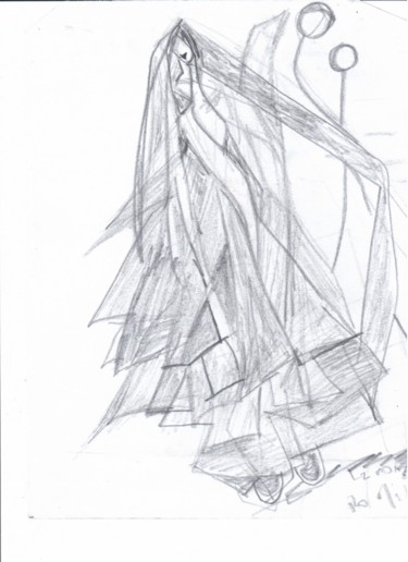 Dibujo titulada "ARTDW3 NOVIA" por Ro Model, Obra de arte original, Lápiz