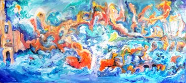 Painting titled "Euskal Herria" by Andrew Walaszek, Original Artwork, Oil Mounted on Wood Panel