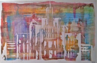 Peinture intitulée "City's" par Christophe Gaspard, Œuvre d'art originale, Acrylique