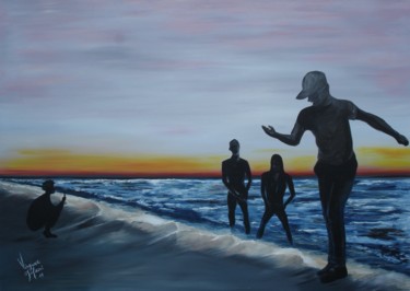 Peinture intitulée "QUATOR" par Virginie Isfaoui, Œuvre d'art originale, Huile Monté sur Châssis en bois