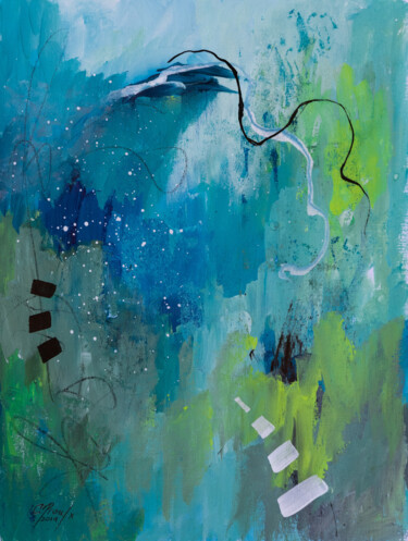 Peinture intitulée "Abysse - Petite pei…" par Chantal Proulx, Œuvre d'art originale, Acrylique