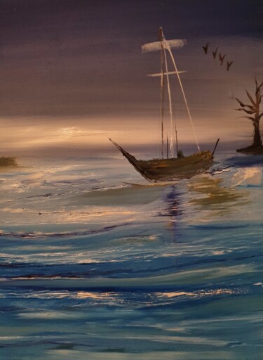 Painting titled "REFLECT" by Pascal Jung, Original Artwork, Oil