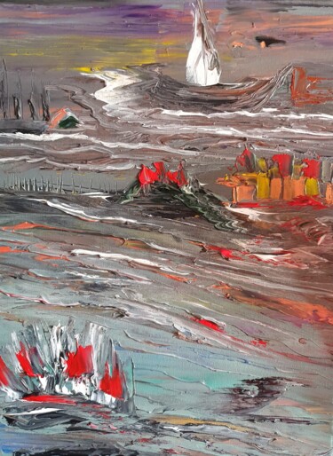 Peinture intitulée "red perdition" par Pascal Jung, Œuvre d'art originale, Huile